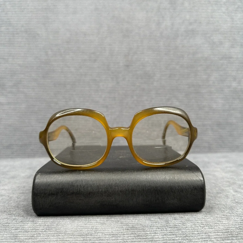 Vintage Y2K Austria Oversized Amber Green Gradient Eyeglasses 404 Retro Frames